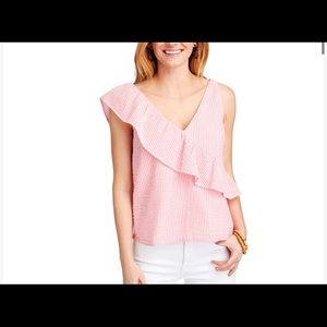 🐳 Vineyard Vines Seersucker Ruffle Top